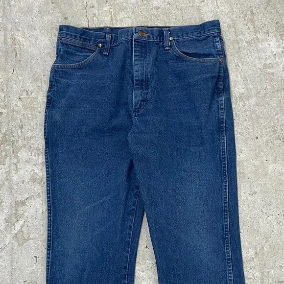 Wrangler Jeans 36x33 Blue Pants 936 Cowboy Western‎ Faded Denim Tag 36x34 B849 - Picture 3 of 14